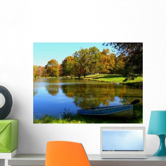Boat Sitting Lakeside during Wall Decal