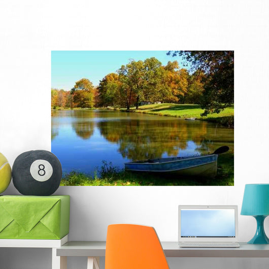 Boat Sitting Lakeside during Wall Decal