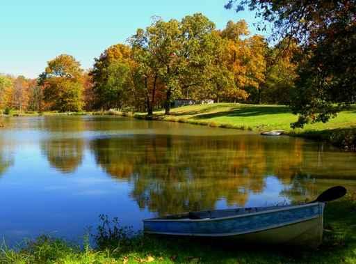 Boat Sitting Lakeside during Wall Decal
