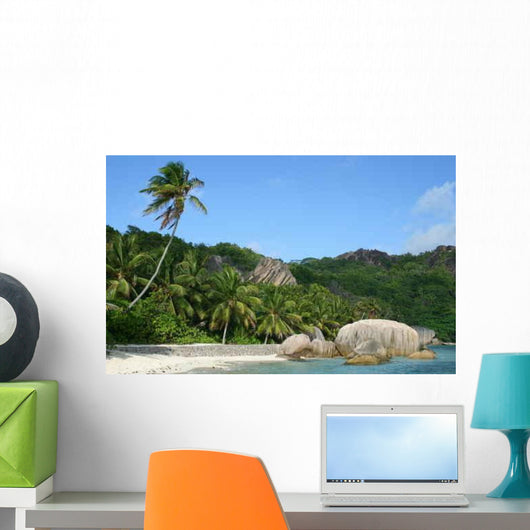 Anse Source D'argent à La Digue Aux Seychelles Wall Mural