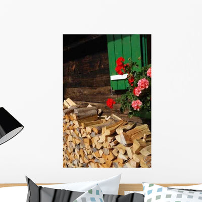 Firewood Wall Decal shown on a wall