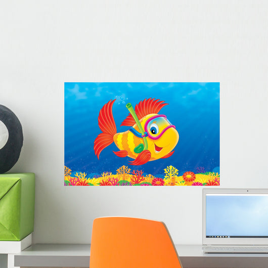 Fish Diver Wall Decal