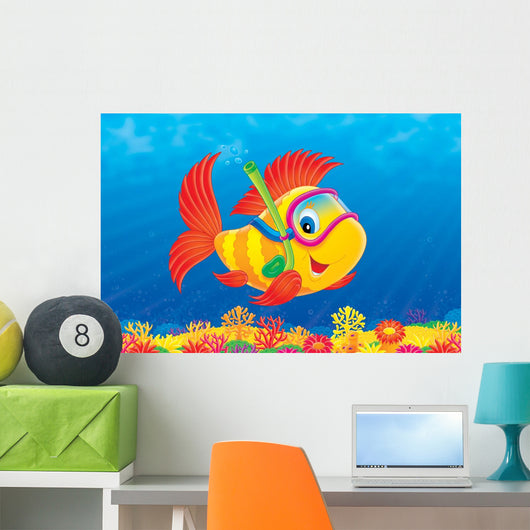 Fish Diver Wall Decal