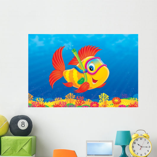 Fish Diver Wall Decal
