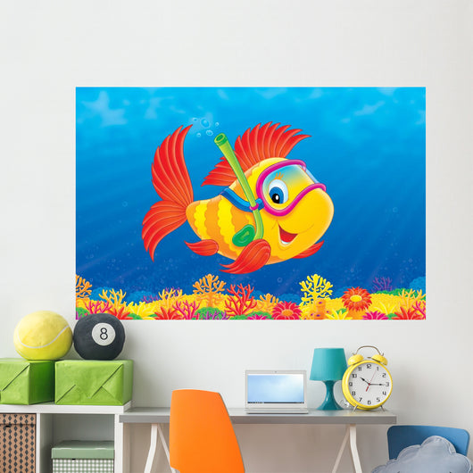 Fish Diver Wall Decal