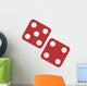 Red Gambling Dice Flat Wall Decal