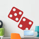 Red Gambling Dice Flat Wall Decal