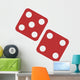 Red Gambling Dice Flat Wall Decal
