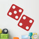 Red Gambling Dice Flat Wall Decal