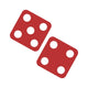 Red Gambling Dice Flat Wall Decal