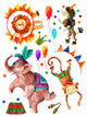 Watercolor Circus Wall Decal Sticker Set