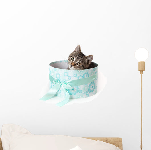 Striped Kitten with Yellow Wall Decal