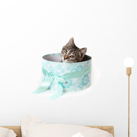 Striped Kitten with Yellow Wall Decal