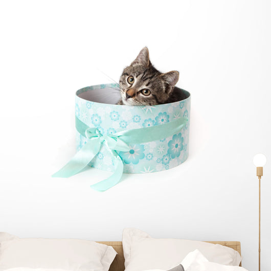 Striped Kitten with Yellow Wall Decal
