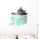 Striped Kitten with Yellow Wall Decal