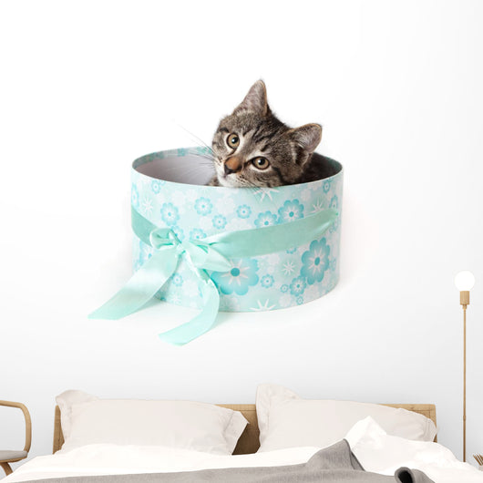 Striped Kitten with Yellow Wall Decal