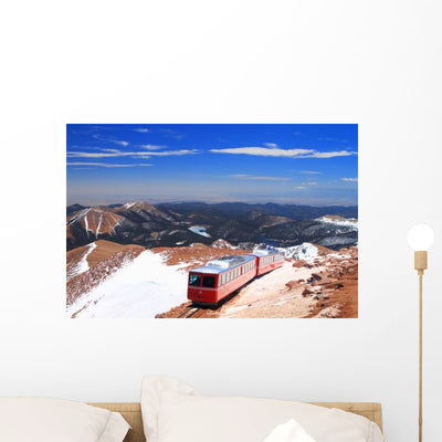 Pikes Peak Train Wall Decal shown on a wall