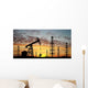 Three Pumps over Orange Sky Wall Mural