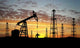 Three Pumps over Orange Sky Wall Mural