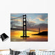 Golden Gate Bridge over Sunset Wall Mural
