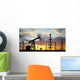 Three Pumps over Orange Sky Wall Mural