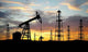 Three Pumps over Orange Sky Wall Mural