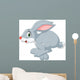 Cartoon Happy Bunny Jumping Wall Decal