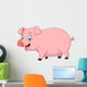 Cartoon Happy Pig White Wall Decal