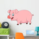 Cartoon Happy Pig White Wall Decal