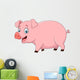 Cartoon Happy Pig White Wall Decal