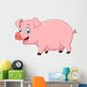 Cartoon Happy Pig White Wall Decal