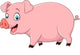 Cartoon Happy Pig White Wall Decal