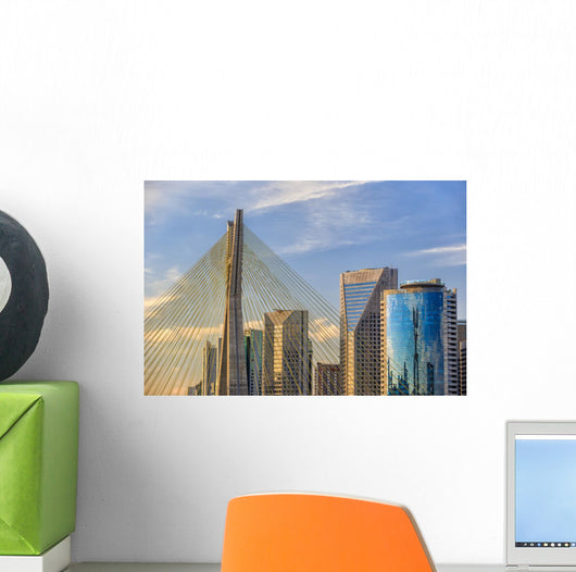 Octavio Frias de Oliveira Bridge in Sao Paulo Wall Mural
