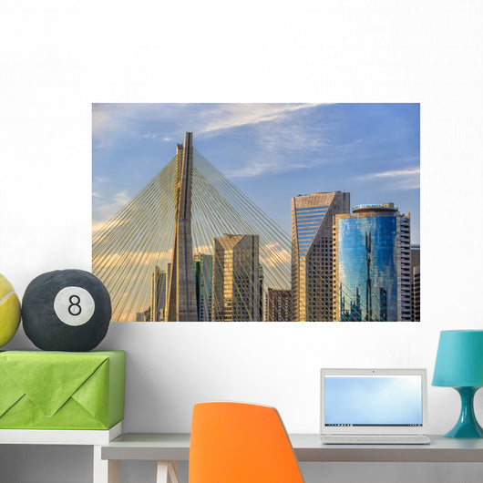 Octavio Frias de Oliveira Bridge in Sao Paulo Wall Mural