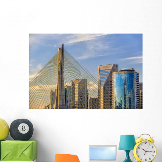 Octavio Frias de Oliveira Bridge in Sao Paulo Wall Mural