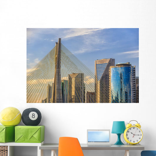 Octavio Frias de Oliveira Bridge in Sao Paulo Wall Mural
