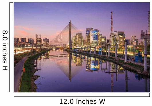 Octavio Frias de Oliveira Bridge in Sao Paulo Brazil Wall Mural