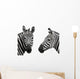 Chatty Zebra Heads Wall Stickers Wall Decal