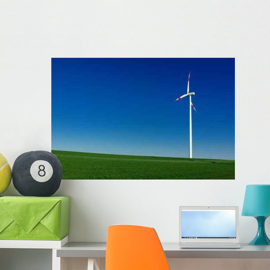 Solitary Wind Turbine Wall Decal