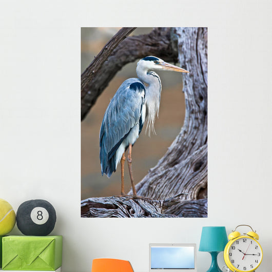 Grey Heron Standing Tree Wall Decal
