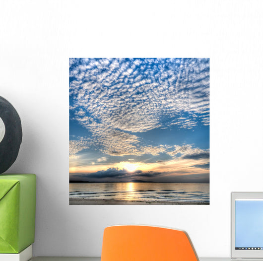 Altocumulus Clouds over Beach Wall Decal
