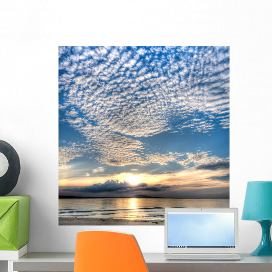 Altocumulus Clouds over Beach Wall Decal