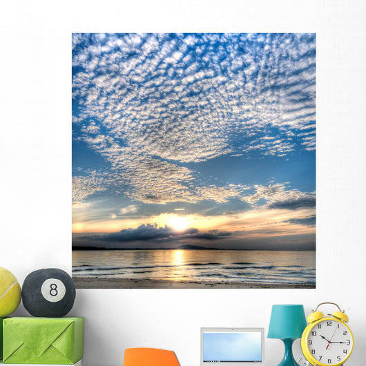 Altocumulus Clouds over Beach Wall Decal