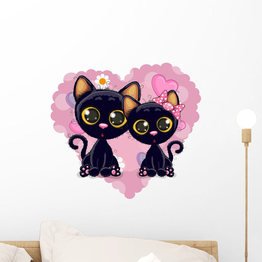 Two Black Kittens Wall Decal