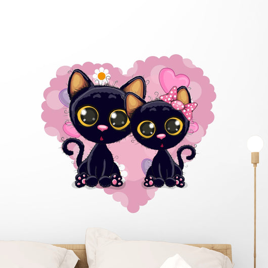 Two Black Kittens Wall Decal