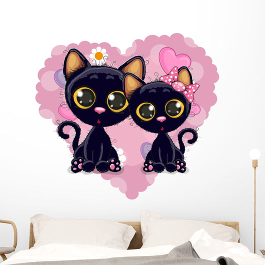 Two Black Kittens Wall Decal