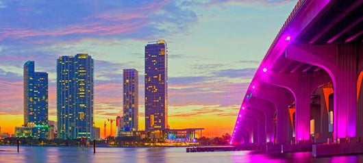 Miami Florida Sunset Colorful Wall Decal