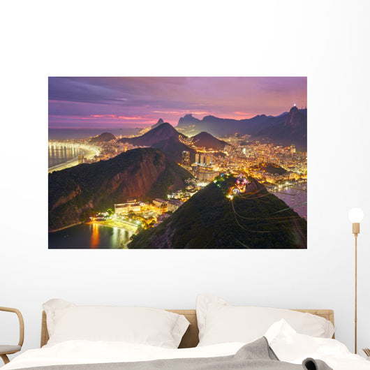 Night Rio Janeiro Brazil Wall Decal