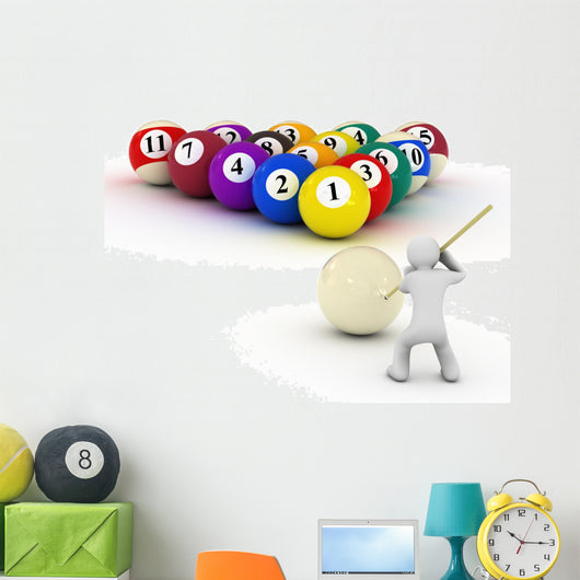 Billiard Balls and People Wall Decal