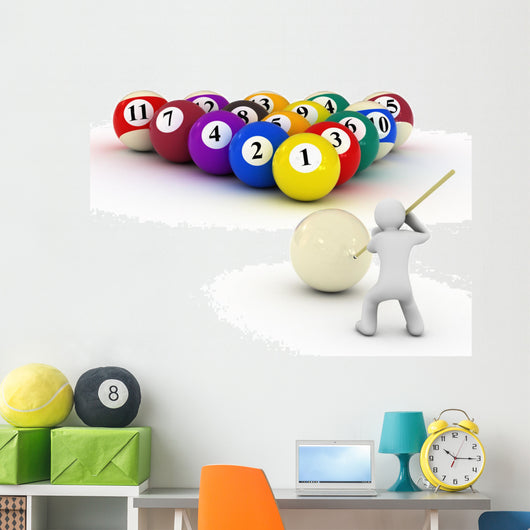 Billiard Balls and People Wall Decal